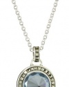 Judith Jack Color Pop Sterling Silver, Marcasite and Blue Spinel Disc Drop Pendant Necklace