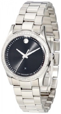 Movado Women's 0606498 Movado Sportivo Stainless Steel Diamond Bezel Museum Dial Watch