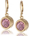 T Tahari Essentials Gold and Light Rose Signature Drop Earrings