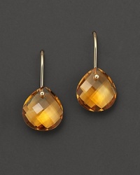 Citrine drop earrings in yellow gold.