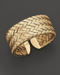 Bold, woven yellow sterling silver cuff by Roberto Coin.