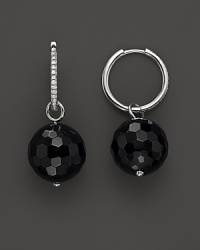 Lisa Nik Sparkle Diamond Hoops with Detachable Black Onyx