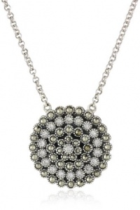 Judith Jack Starlight Sterling Silver, Marcasite and Cubic Zirconia Round Pendant Necklace