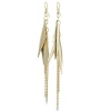 LONG DROP BRIGHT GOLD W/CHAIN EAR Modern Gold Tone and Chain Dangle Earrings