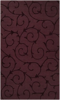 Surya BRT-2922 Bristol Loomed Solids/Tone-on-Tone/Stripes Area Rug, 2-Feet by 3-Feet, Maroon