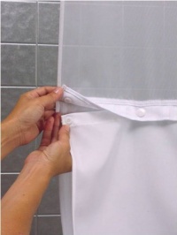 Hookless Snap-In Fabric Liner for Shower Curtains, 70 by 54-Inch, White