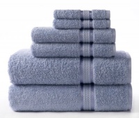 Ultra Soft Serene Blue Hand Towel 16x28 by Cotton Craft - 100% Pure Luxury 650 gram Cotton with Rayon band - Each item sold separately, this is not a set