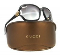 Gucci GG3110/N/S Sunglasses - 0D28 Shiny Black (LF Gray Gradient Lens) - 62mm