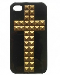 Punk Style Mobile Phone Protective Skin for iPhone 4/4S Case with Studs and Spikes Black Bronze