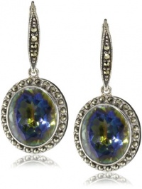 Judith Jack Moorea Sterling Silver, Marcasite and Mystic Quartz Drop Earrings