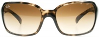 Ray-Ban RB4068 Big Glamour Wrap Sunglasses,Shiny Havana Grey Frame/Brown Gradient Lens,60 mm