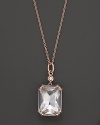 Lisa Nik 18K Rose Gold Octagon Quartz Pendant Necklace with Diamonds, 18