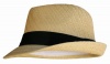 Fedora Hat - Natural Color Straw with Black Band