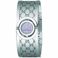 Gucci Women's YA112513 Twirl Small Steel Bangle Pink MOP Dial Watch