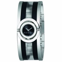 Gucci Women's YA112516 Twirl Small Black and Transparent Acetate Bangle Watch