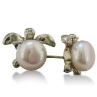 Super-Cute Turtle Shaped Freshwater Pearl Earrings