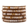 Chan Luu African Opal Wrap Bracelet on Natural Brown Leather