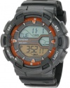 Armitron Men's 40/8246ORG Oversized Grey Two-Zone Orange Dial Digital World Time Sport Watch