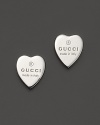 From the Trademark collection comes this gorgeous engraved heart stud earring designed by Gucci.