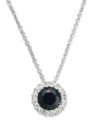 A timeless classic. This pendant necklace from Eliot Danori is crafted from rhodium-plated brass with the cubic zirconia (1 ct. t.w.) framed pendant adding an elegant touch. Approximate length: 16 inches + 2-inch extender. Approximate drop: 1/2 inch.