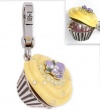 Juicy Couture Charm Yellow Frosting Cupcake Silver Locket Charm Opens YJRUO177