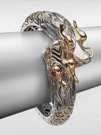 From the Naga Collection. This zodiac-inspired style from a socially and environmentally responsible brand features sterling silver dragons heads accented with radiant 18k gold. Sterling silver18k goldGlass-filled ruby eyesDiameter, about 2.3Kick closureImported