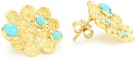 MELINDA MARIA Clementine Pod Gold with Turquoise Stud Earrings