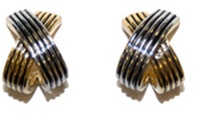 Designer Inspired Two-Tone X Earring