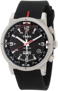 Timex Men's T2N724 Intelligent Quartz Adventure Series Compass Black Silicone Strap Watch