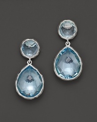 Crystal clear, watery blue topaz is framed in sterling silver on these brilliant earrings from Ippolita.