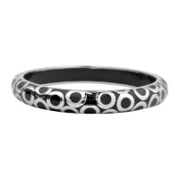 Inox Womens Black Circle Resin Stainless 316L Steel Bangle