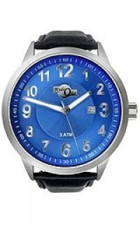 HydrOlix 3-Hand Black Leather/Blue Dial Unisex watch #XA00223