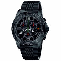 Gucci Men's YA126217 G-Timeless Chronograph Black IP Steel Bracelet Watch