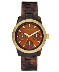 Warm up to the chic details of this tortoise Ritz watch by Michael Kors.