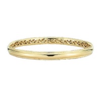 Delatori 18kt Yellow Gold Plated Plain Thin Pompeii Bangle