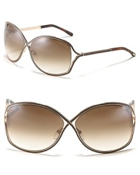 Tom Ford's chic oversized cross frames with openings at temple for a modern style.