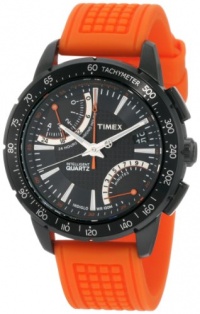 Timex Men's T2N707 Intelligent Quartz SL Series Fly-Back Chronograph Orange Silicone Strap Watch