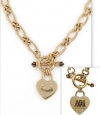 Juicy Couture Gold Plated Starter Charm Necklace w Heart Padlock Charm YJRU5207