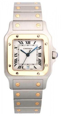 Cartier Men's W20011C4 Santos Galbee Stainless Steel and 18K Gold Watch