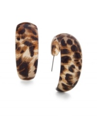 Snap up this sassy new trend. Animal prints are all the rage this season, and Style&co.'s plastic leopard print hoops are no exception. Crafted in mixed metal. Approximate diameter: 1-1/4 inches.