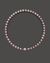 14 Kt. White Gold and Natural-color Cultured Freshwater Pearl Necklace, 18