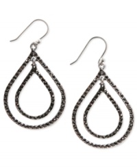 Good to the last teardrop, these earrings from Lucky Brand are crafted from silver-tone mixed metal with glass accents to add luster. Approximate drop: 2 inches.