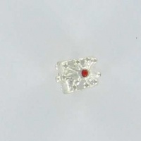 Swarovski Crystal Birthstone July Red Ruby European Silver Charm Decorative Spacer Bead 4.5mm Hole Size Will Fit Pandora Biagi Troll Chamilia Sterling Silver Bracelet or Necklace.