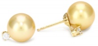 TARA Pearls Gold South Sea Stud 9X10mm 14 Karat Yellow Gold Stud Earrings