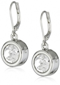 T Tahari Silver-Tone and Crystal Drop Earrings