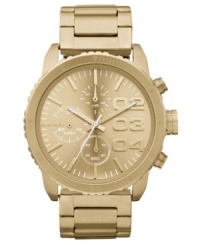 Raise above the competition with this golden chronograph watch from Diesel.