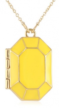 Kate Spade New York Jewelbar Yellow Enamel Locket Pendant Necklace