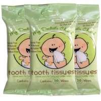 Oral Hygiene Gum Wipes - Tooth Tissues - Dental Wipes for Baby and Toddler Teeth and Gums (3 Packs of 30 Wipes)