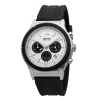 Hugo Boss Men's Quartz Watch with Silver Dial Chronograph Display and Black Rubber Strap 1512499