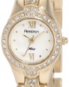 Armitron Women's 75/3998MPGP Swarovski Crystal Accented Gold-Tone Mother-Of-Pearl Dial Bracelet Watch